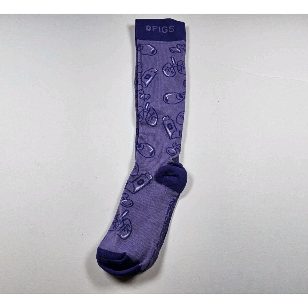 FIGS Compression Inhale, Exhale, Repeat Lungs Nurse Medical Socks Size S